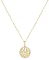 Giani Bernini Cubic Zirconia Y Initial Halo 18" Pendant Necklace In 18k Gold-plated Sterling Silver, Created For M In Gold