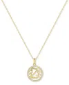 Giani Bernini Cubic Zirconia Y Initial Halo 18" Pendant Necklace In 18k Gold-plated Sterling Silver, Created For M In Gold