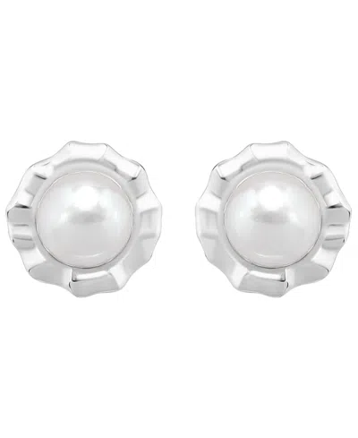 Giani Bernini Cultured Freshwater Pearl (6mm) Post Earrings, Macy's Exclusive In Metallic