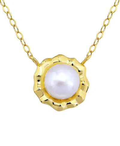 Giani Bernini Cultured Freshwater Pearl (7mm) Pendant Necklace, Macy's Exclusive In Gold