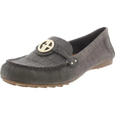 Giani Bernini Dailyn Womens Leather Slip On Loafers In Gray
