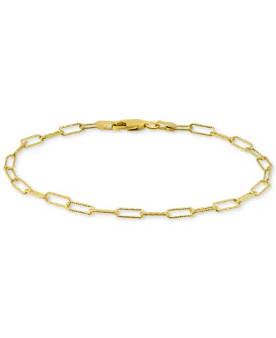 Giani Bernini Diamond-cut Paperclip Chain Link Bracelet In Sterling Silver Or 18k Gold-plated Sterling Silver 8", In Gold Over Silver