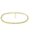 Giani Bernini Double Chain Ankle Bracelet, Created For Macy's In Gold Over Silver