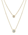 Giani Bernini Double Layered Bezel Set 16" + 2" Cubic Zirconia Chain Necklace In Gold Over Sterling Silver In Gold