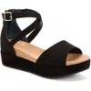 Giani Bernini Ellenaa Womens Memory Foam Ankle Strap Wedge Sandals In Black