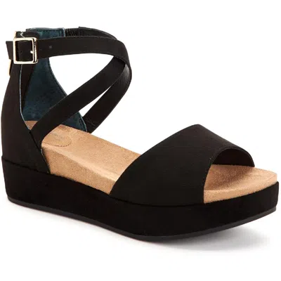 Giani Bernini Ellenaa Womens Memory Foam Ankle Strap Wedge Sandals In Black