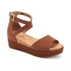 Giani Bernini Ellenaa Womens Memory Foam Ankle Strap Wedge Sandals In Brown