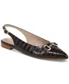 Giani Bernini Women's Emersynn Memory Foam Pointed Toe Slingback Flats, Created For Macy's In Chocolate Croc