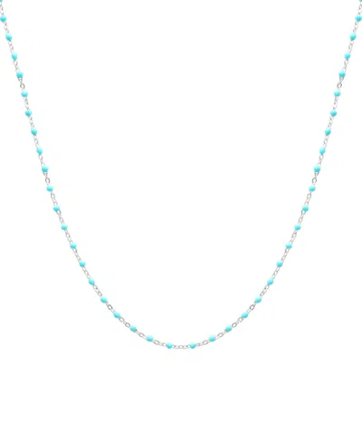 Giani Bernini Enamel Bead Collar Necklace, 16" + 2" Extender, Created For Macy's In Light Blue
