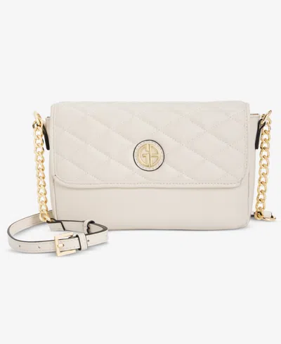 Giani Bernini E/w Quilted Crossbody Bag, Macy's Exclusive In White