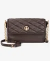 Giani Bernini E/w Quilted Crossbody Bag, Macy's Exclusive In Brown