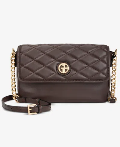 Giani Bernini E/w Quilted Crossbody Bag, Macy's Exclusive In Brown