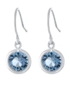 Giani Bernini Fine Crystal 6mm Bezel Drop Earrings In Sterling Silver In Light Blue