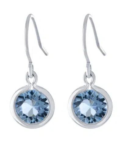 Giani Bernini Fine Crystal 6mm Bezel Drop Earrings In Sterling Silver In Light Blue
