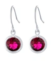 Giani Bernini Fine Crystal 6mm Bezel Drop Earrings In Sterling Silver In Red