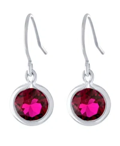 Giani Bernini Fine Crystal 6mm Bezel Drop Earrings In Sterling Silver In Red