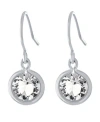 Giani Bernini Fine Crystal 6mm Bezel Drop Earrings In Sterling Silver In White