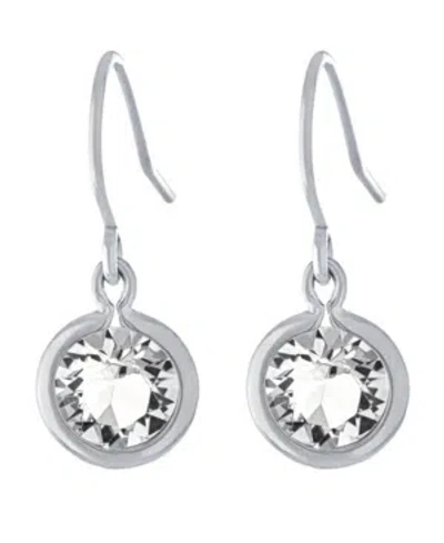 Giani Bernini Fine Crystal 6mm Bezel Drop Earrings In Sterling Silver In White