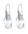 Giani Bernini Fine Crystal And Cubic Zirconia Teardrop Wire Earrings In Sterling Silver In White