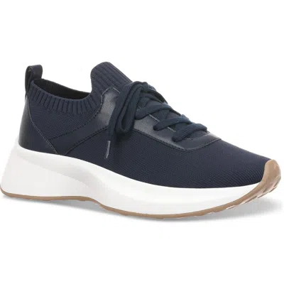 Giani Bernini Flora Womens Ribbed Trim Man Made Other Sports Shoes In Navy Knit