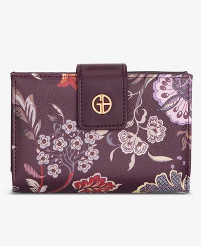 Giani Bernini Floral Framed Indexer Wallet, Macy's Exclusive In Dark Flora