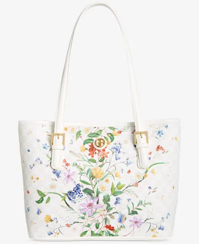 Giani Bernini Floral Large Tulip Tote, Exclusively At Macy's In White