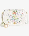 Giani Bernini Floral Small Saddle Crossbody, Exclusively At Macy's In White