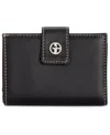 Giani Bernini Framed Indexer Leather Wallet, Created For Macy's In Black,silver