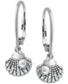 Giani Bernini Freshwater Pearl (3mm) & Cubic Zirconia Shell Leverback Drop Earrings In Sterling Silver, Created Fo In Silver