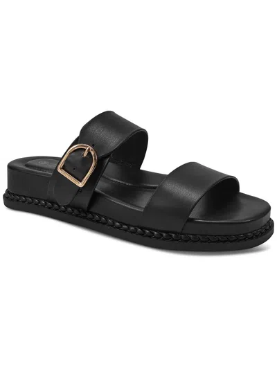 Giani Bernini Women's Gianaa Memory Foam Double Band Slip On Flat Sandals, Created For Macy's In Black