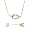 Giani Bernini Gianni Bernini 2-piece Cubic Zirconia Love Frontal Necklace And Stud Earrings Set (1.31 Ct. T.w.) In In Yellow