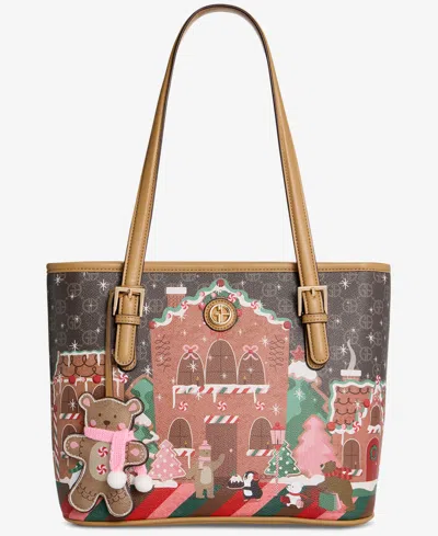 Giani Bernini Gingerbread Bears Tulip Tote, Macy's Exclusive In Fa26 Bears