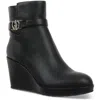 Giani Bernini Gloria Womens Belted Faux Leather Wedge Boots In Multi