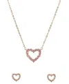 Giani Bernini Gold-tone Cubic Zirconia Heart Pendant Necklace And Matching Earrings Set In Gold