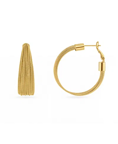 Giani Bernini Gold-tone Textured Hoop Earrings