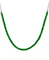 Giani Bernini Green Agate Beaded Collar Necklace In Sterling Silver, 16" + 2" Extender, (also In Rose Quartz, Jasp In Green Agate