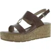 Giani Bernini Harper Womens Faux Leather Open Toe Wedge Sandals In Multi
