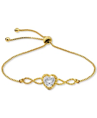 Giani Bernini Heart Cubic Zirconia Infinity Link Bolo Bracelet (1-7/8 Ct. T.w.) In 18k Gold Over Sterling Silver,