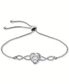 GIANI BERNINI HEART CUBIC ZIRCONIA INFINITY LINK BOLO BRACELET (1-7/8 CT. T.W.) IN 18K GOLD OVER STERLING SILVER, 
