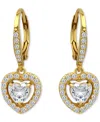 Giani Bernini Heart Earrings (2-1/8 Ct.t.w) In 18k Gold Plated Sterling Silver, Macy's Exclusive In Gold