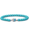 Giani Bernini Howlite Chryscolla Bead & Cubic Zirconia Heart Stretch Bracelet, Created For Macy's In Silver