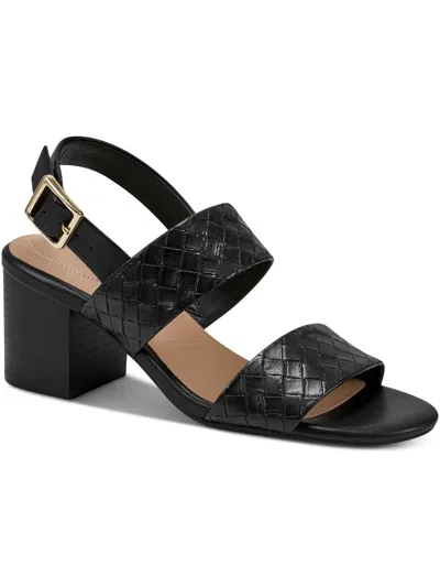 Giani Bernini Hudsonn Womens Faux Leather Ankle Strap Slingback Sandals In Black