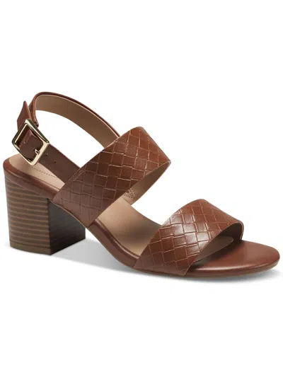 Giani Bernini Hudsonn Womens Faux Leather Ankle Strap Slingback Sandals In Brown