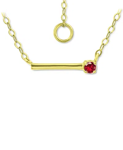 Giani Bernini Imitation Sapphire Polished Bar Necklace, 16" + 2" Extender, (also In Lab-grown Ruby), Created For M In Ruby,gold