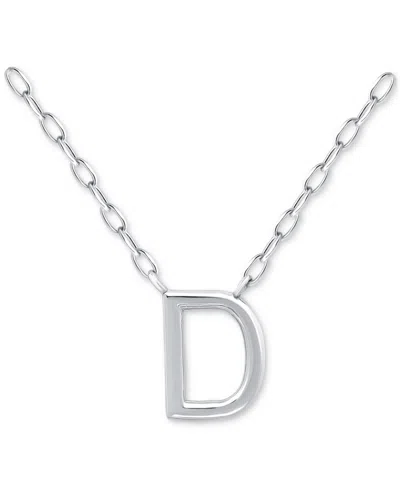 Giani Bernini Initial D Pendant Necklace In Sterling Silver, 16" + 2" Extender, Created For Macy's