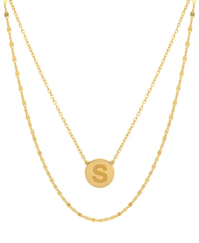 Giani Bernini Initial Disc Layered Pendant Necklace In 18k Gold-plated Sterling Silver, Created For Macy's