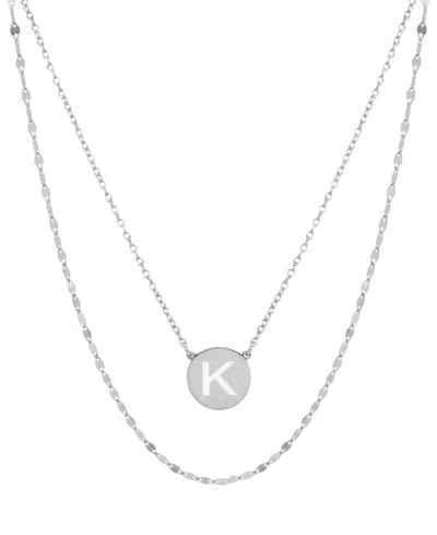 Giani Bernini Initial Disc Layered Pendant Necklace In Sterling Silver, Created For Macy's