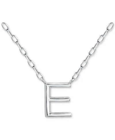 Giani Bernini Initial E Pendant Necklace In Sterling Silver, 16" + 2" Extender, Created For Macy's