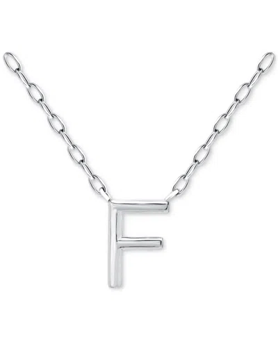 Giani Bernini Initial F Pendant Necklace In Sterling Silver, 16" + 2" Extender, Created For Macy's