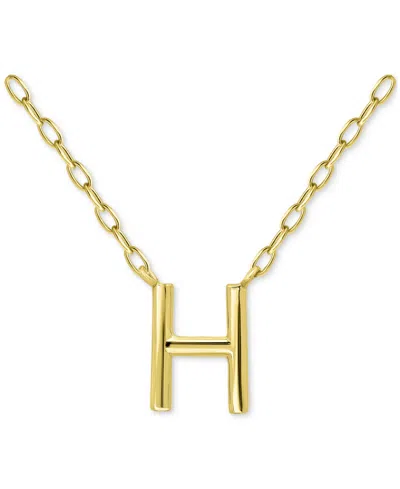 Giani Bernini Initial H Pendant Necklace In 18k Gold-plated Sterling Silver, 16" + 2" Extender, Created For Macy's In Gold Over Silver